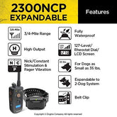 2300NCP Professional Grade High-Output 3/4-Mile 2-Dog Expandable Remote Training E-Collar